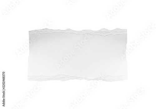 A white piece of paper with a torn edge isolated on transparent background