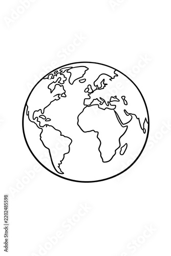 Earth globe with continents labeled