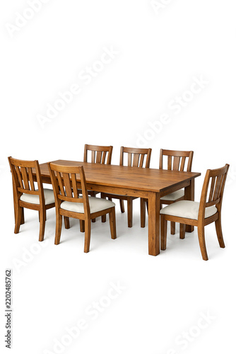 Round wooden dining table and chairs set, modern design. Perfect for dining room or kitchen. Sets include table and 8 chairs.