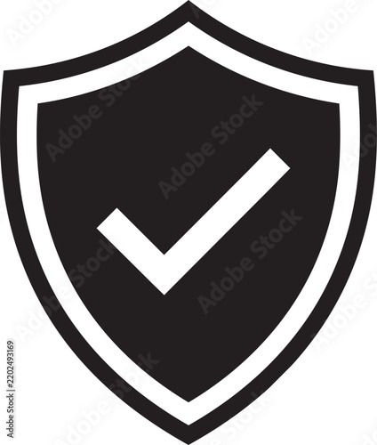 Shield With Check Mark Symbolizing Security Protection Safety Approval Verification And Trust Assurance