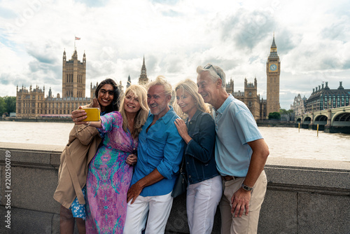 Photography Senior group old buddies reunion in London