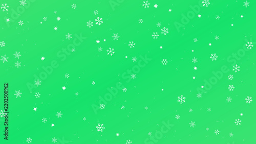 Powder Minimalist Snowflake Pattern Abstract Background in Emerald Green Palette Featuring Smooth Gradient Lighting and Copy Space for Social Media Design.