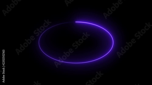 Neon circle shines with a deep purple luminescence, representing a sophisticated loading sequence within a virtual environment, providing a clean and elegant visual for high-end digital user.