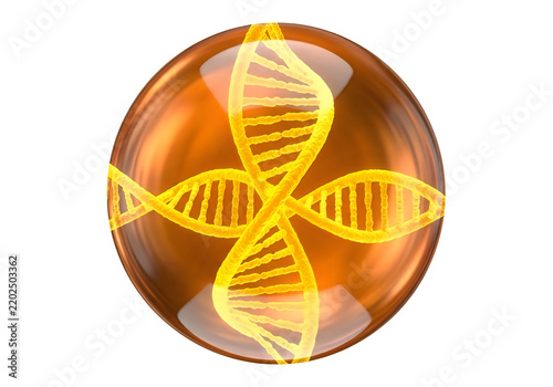 Golden dna helix triple strand icon