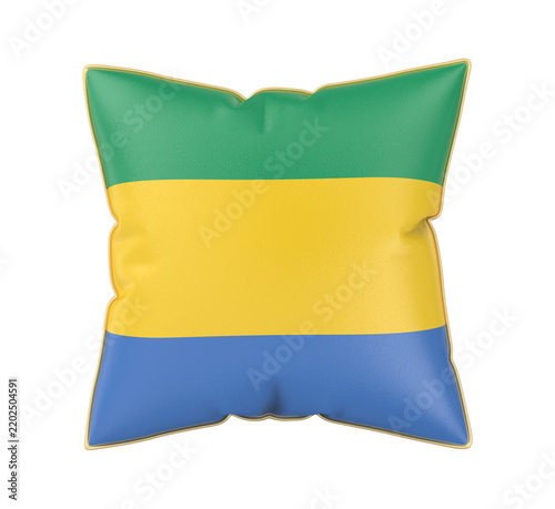 Canvastavla Pillow with the flag of Gabon on transparent background
