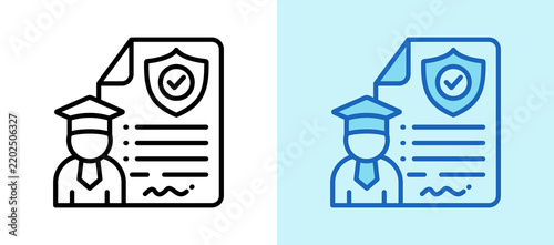 Academic Integrity whiteblue icon illustration