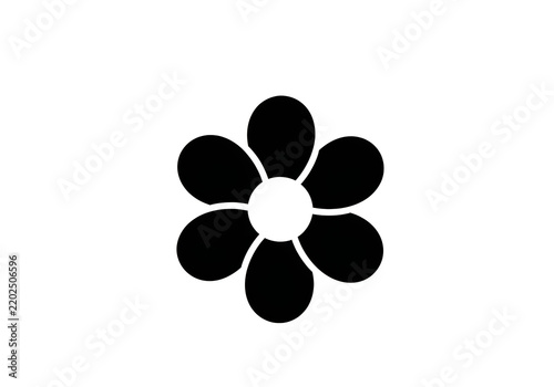 Minimalist black and white flower icon
