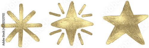 Gold Star, Acrylic Painting Texture, Christmas