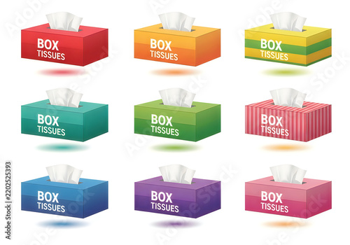 Colorful box of tissues illustration