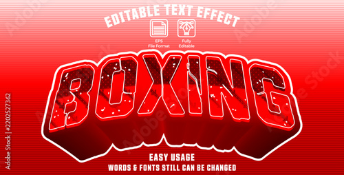 Editable graphic text effect boxing styles