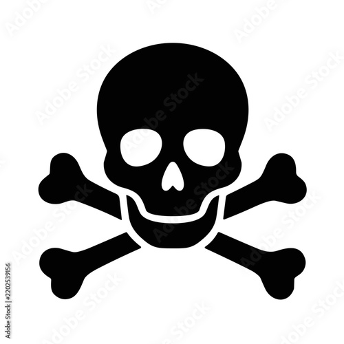 icon silhouette skull and two crossbones vector illustration