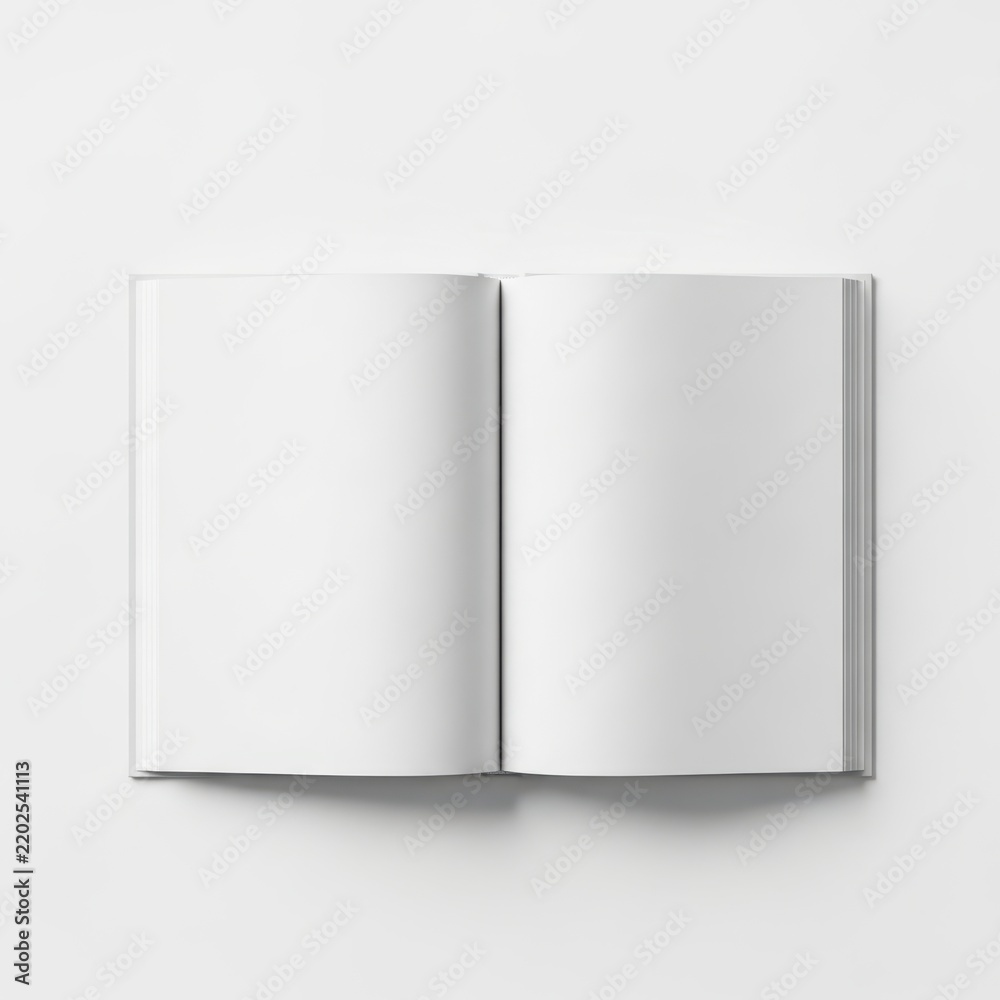 Fototapeta premium Open white notebook with empty pages