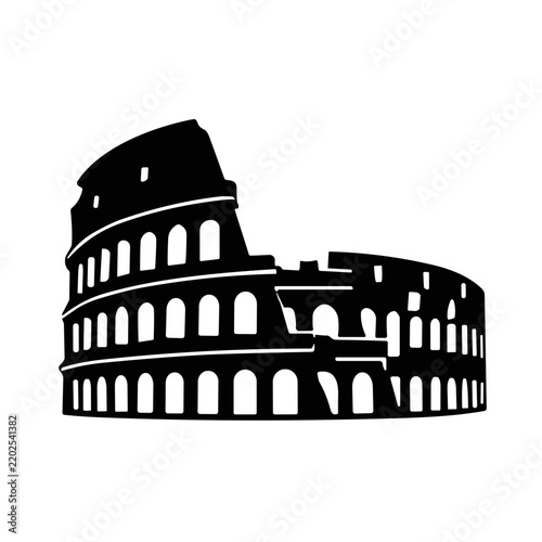 icon silhouette Colosseum vector illustration