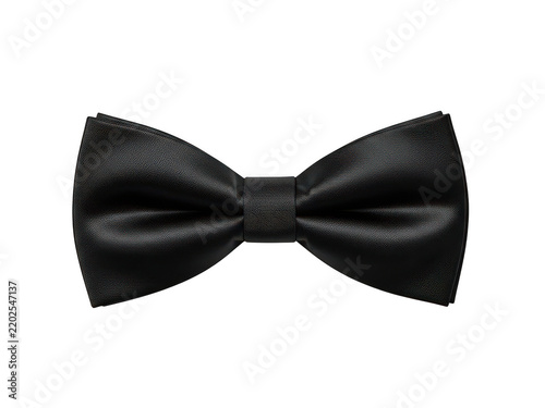 Elegant black silk bow tie for formal event fashion isolated on transparent background