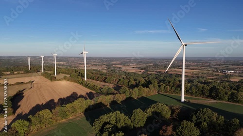 Wind turbine in a rural landscape