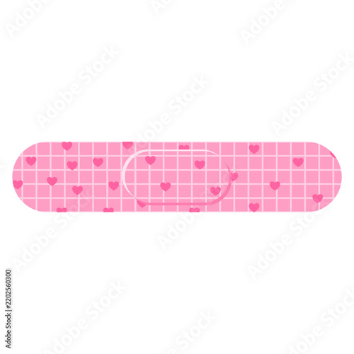 Pink grid pattern with heart plaster