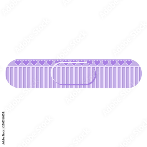 Purple striped plaster with heart pattern