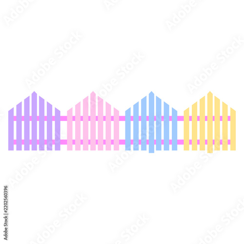 Pastel colored picked fence graphic