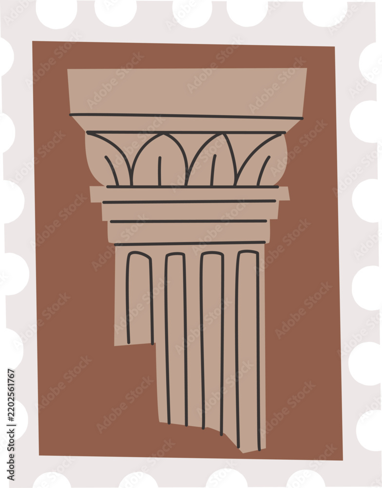 Obraz premium Doric Column Stamp