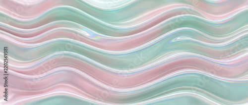 Soft undulating ripple pattern in blush and mint tones faint rainbow s