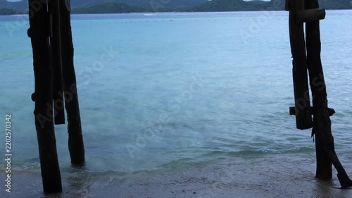 tranquil waterfront scene, dusky pier with shimmering water, calm evening by pier with reflective