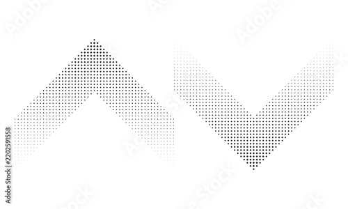 Up Down Linear Halftone Square Chevrons