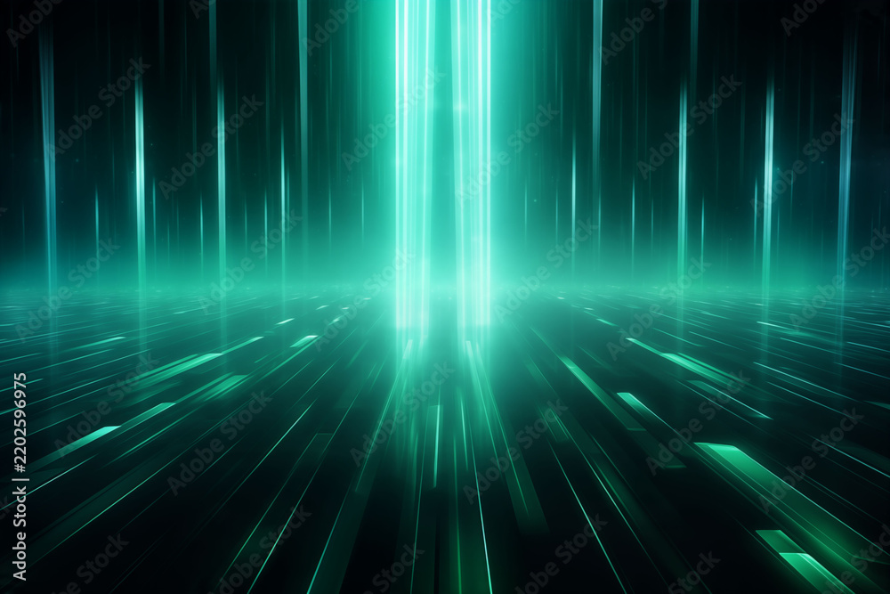 Obraz premium Abstract concept of future energy with glowing light beams.