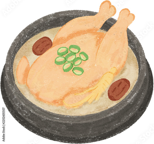 닭고기 삼계탕 요리