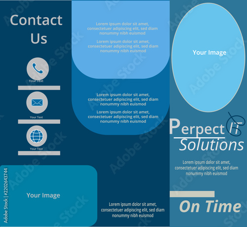 IT Solutions Corporate Trifold Brochure Modern Business Flyer Template