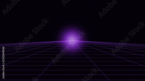 Animated Neon Glowing Geometric Lines Tunnel Cyber Grid Motion Graphic Motion Graphic Loop Featuring Modern Design Elements for Digital Media and Corporate Presentations