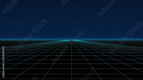 Animated Neon Glowing Geometric Lines Tunnel Cyber Grid Motion Graphic Motion Graphic Loop Featuring Modern Design Elements for Digital Media and Corporate Presentations