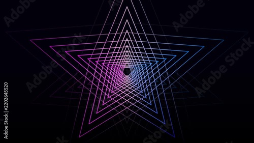 Animated Neon Glowing Geometric Lines Tunnel Cyber Grid Motion Graphic Motion Graphic Loop Featuring Modern Design Elements for Digital Media and Corporate Presentations
