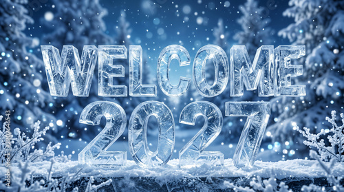 Obraz na płótnie 2027 text effect 4k 