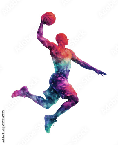 PNG Vibrant basketball player silhouette illustration