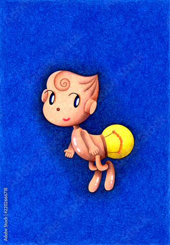 Obraz na płótnie 妖精のイラスト - 蛍・電球・ライト・キュート