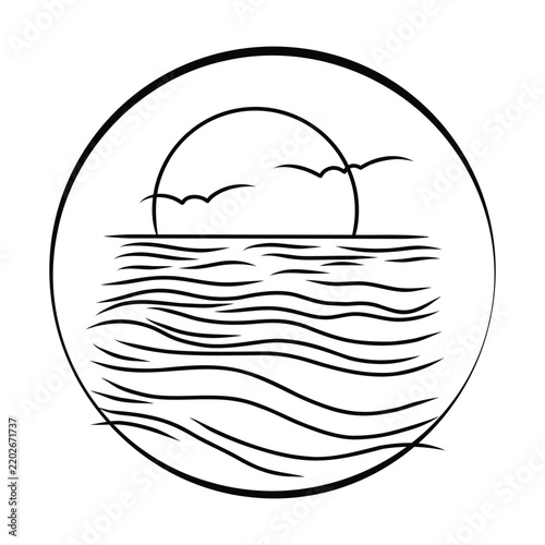 sea waves icon. outline illustration of ocean vector icons for web isolated on white background