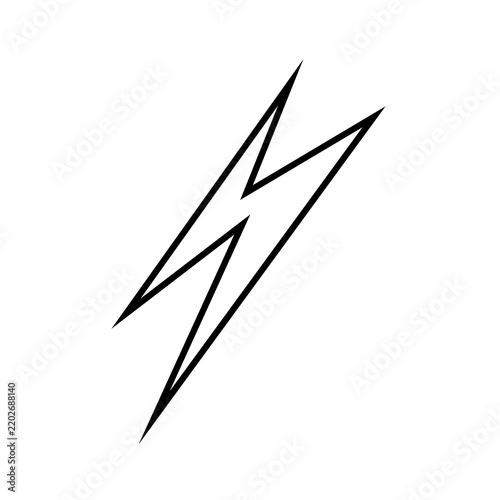 lightning bolt line icon