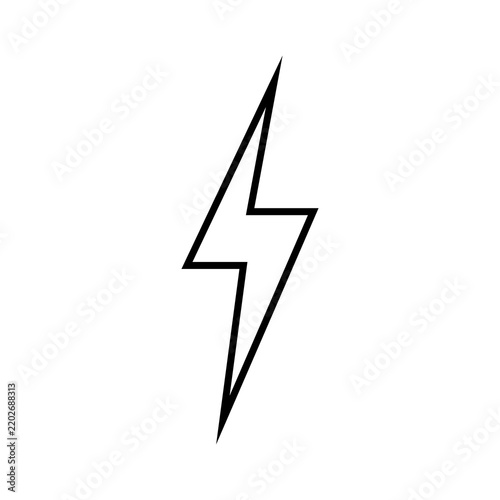 lightning bolt line icon