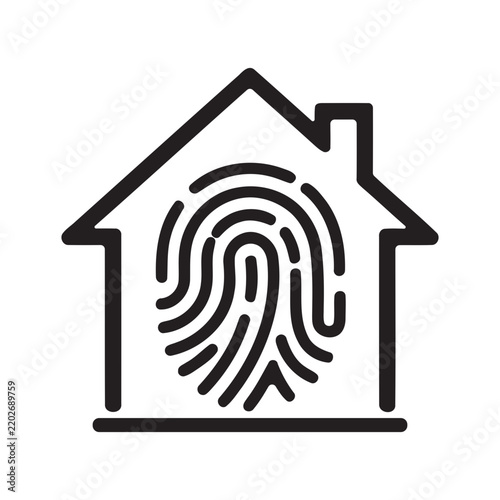 Secure Home Biometric Fingerprint Icon