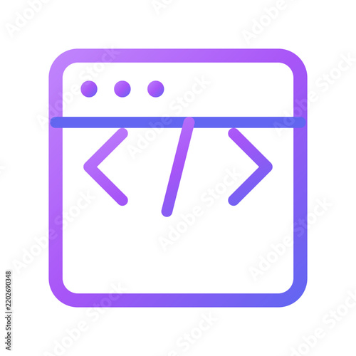 Artificial intelligence and technology vector icon set, modern purple linear symbol for web and mobile app
