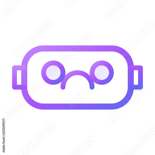 Artificial intelligence and technology vector icon set, modern purple linear symbol for web and mobile app
