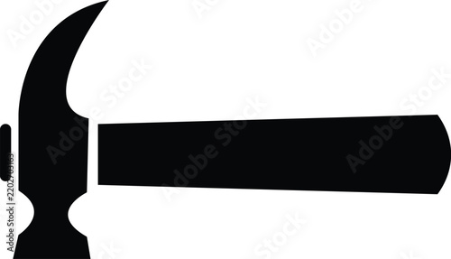 Black claw hammer icon silhouette for hardware construction maintenance and home improvement projects