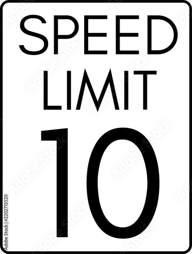 Foto Speed limit 10 mph Sign Vector