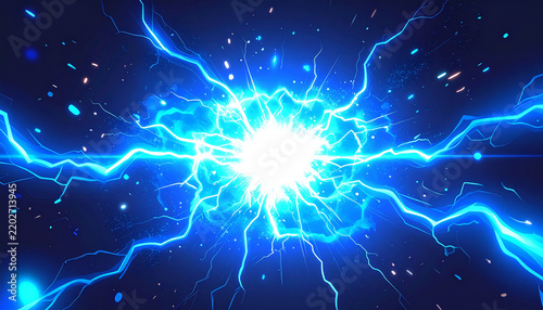 電気エネルギーが一点に集まるチャージエフェクト
Electric energy charge effect converging to a central point