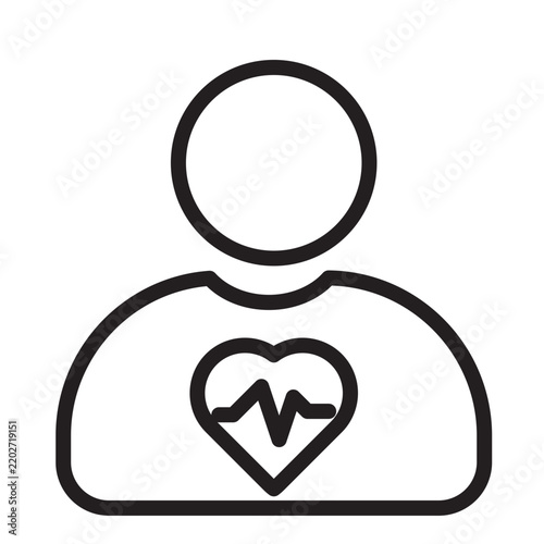 Patient Care – Patient Care and Healthcare Support Line Icon
