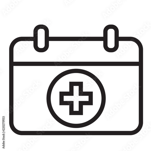 Appointment Scheduling – Medical Appointment Scheduling and Healthcare Calendar Line Icon
