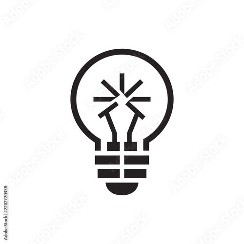 Minimalist Light Bulb Icon Idea Concept