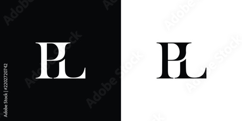 LP or PL letter logo icon design. A classic, luxury monogram of initials.