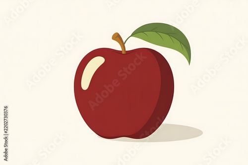 Single Red Apple With Green Isolated Stock Asset Background Animation
