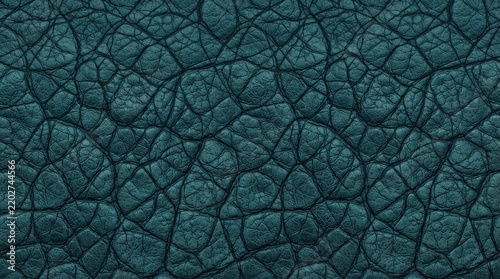 Deep teal leather textured background with cracked pattern